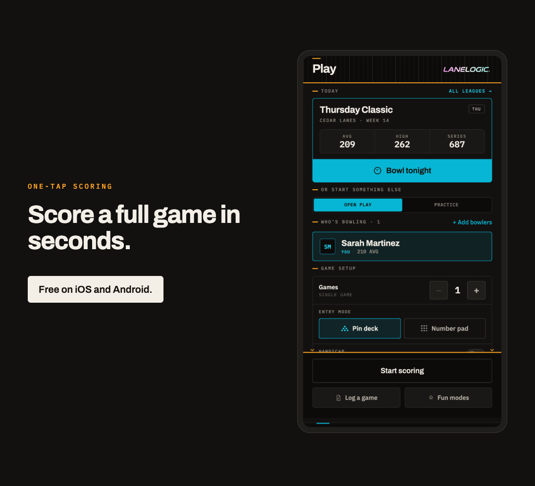 Redesigned one-tap scoring, fewer taps to log a game
